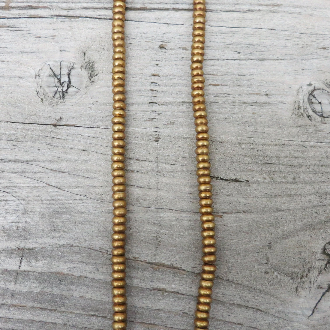 CHANDRA HANDMADE MINIMALIST BRASS BEAD NECKLACE | SMALL OVAL