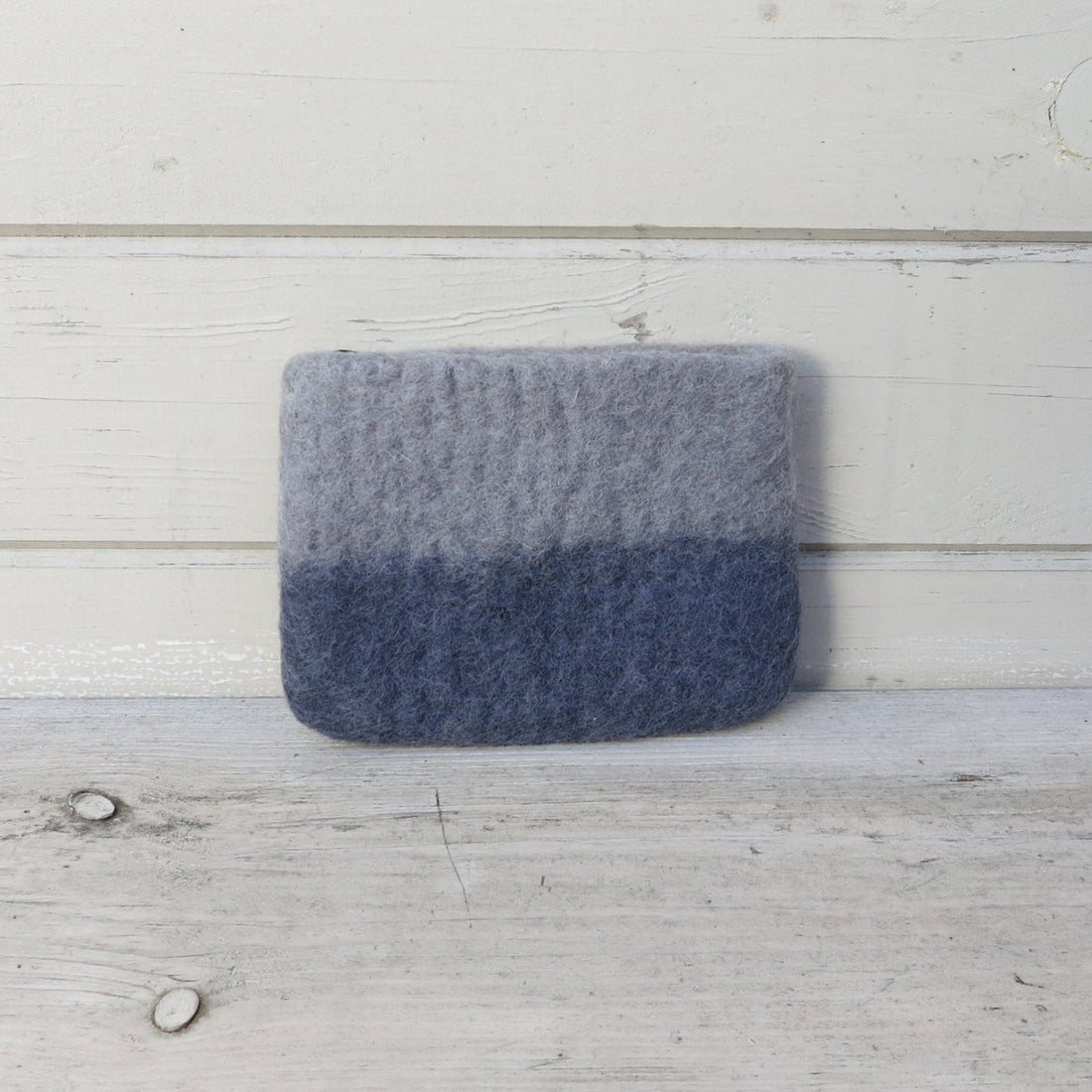 HANDMADE LILA FELT OMBRE ZIP PURSE