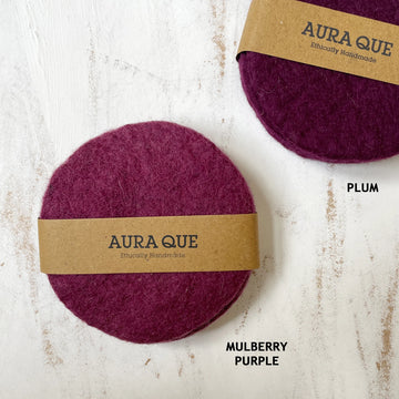 HANDMADE ECO FELT COASTER VASE MAT | PLUM PURPLE