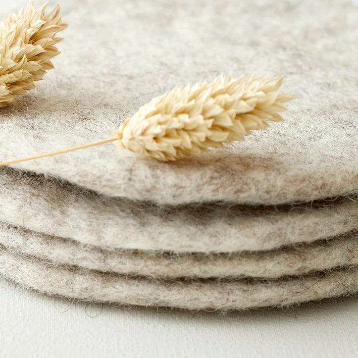 HANDMADE ECO FELT TABLE MAT PLACEMAT | NATURAL BEIGE