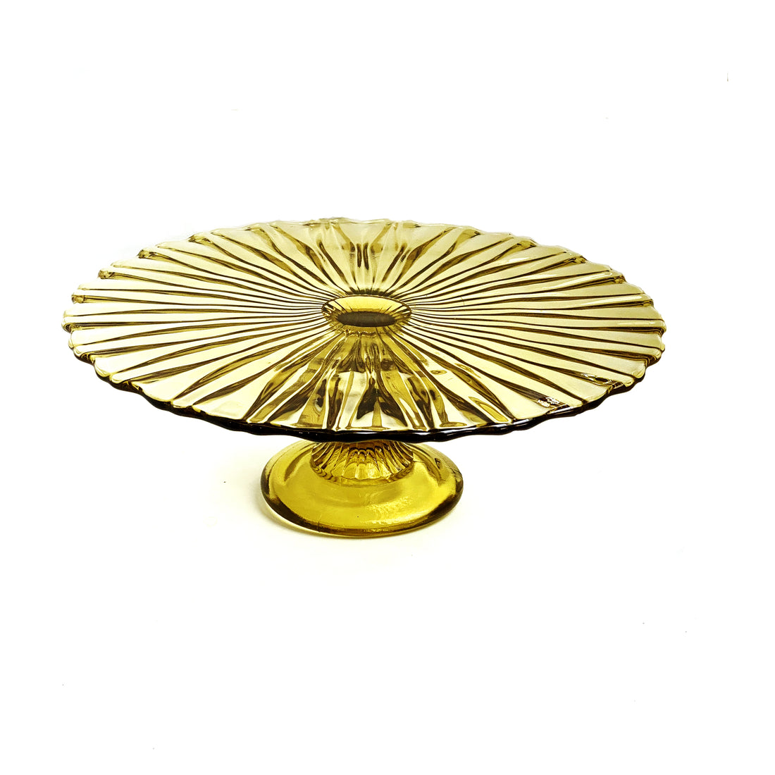 VINTAGE GLASS CAKESTAND | YELLOW