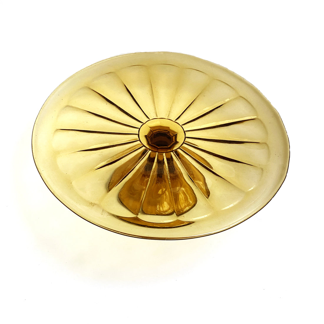 VINTAGE GLASS CAKESTAND | YELLOW