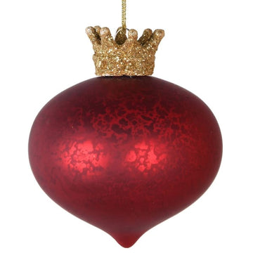 RED BAUBLE WITH GOLD CROWN