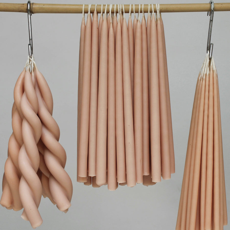 HAND TWISTED BEESWAX CANDLE | PINK BLOSSOM