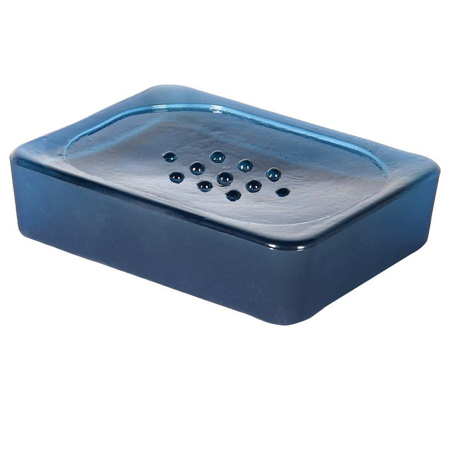 RECYCLED FROSTED BLUE SOAP DISH