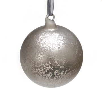 ANTIQUED MATT GREY BAUBLE