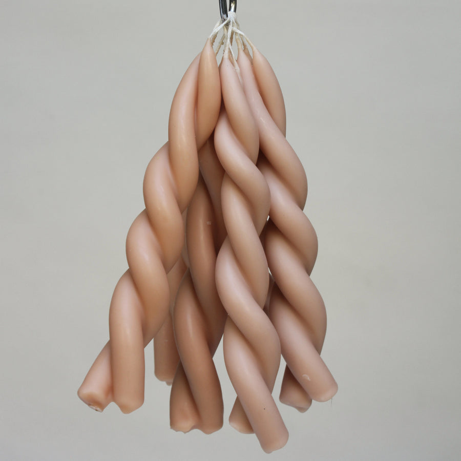 HAND TWISTED BEESWAX CANDLE | PINK BLOSSOM