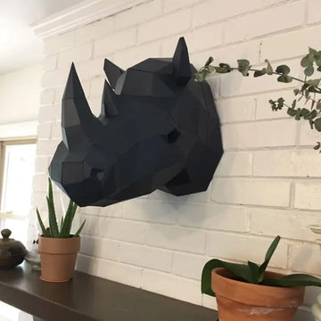 3D PAPERCRAFT WALL ART DIY KIT | RHINO HEAD