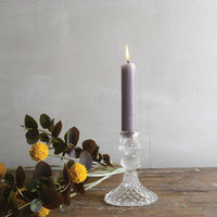 GLASS CANDLE HOLDER HARLEQUIN | CLEAR