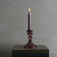 GLASS CANDLE HOLDER HARLEQUIN | AMETHYST