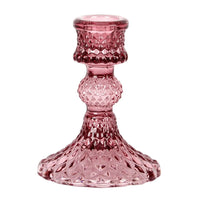GLASS CANDLE HOLDER HARLEQUIN | AMETHYST