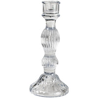 GLASS CANDLE HOLDER BELLA | CLEAR