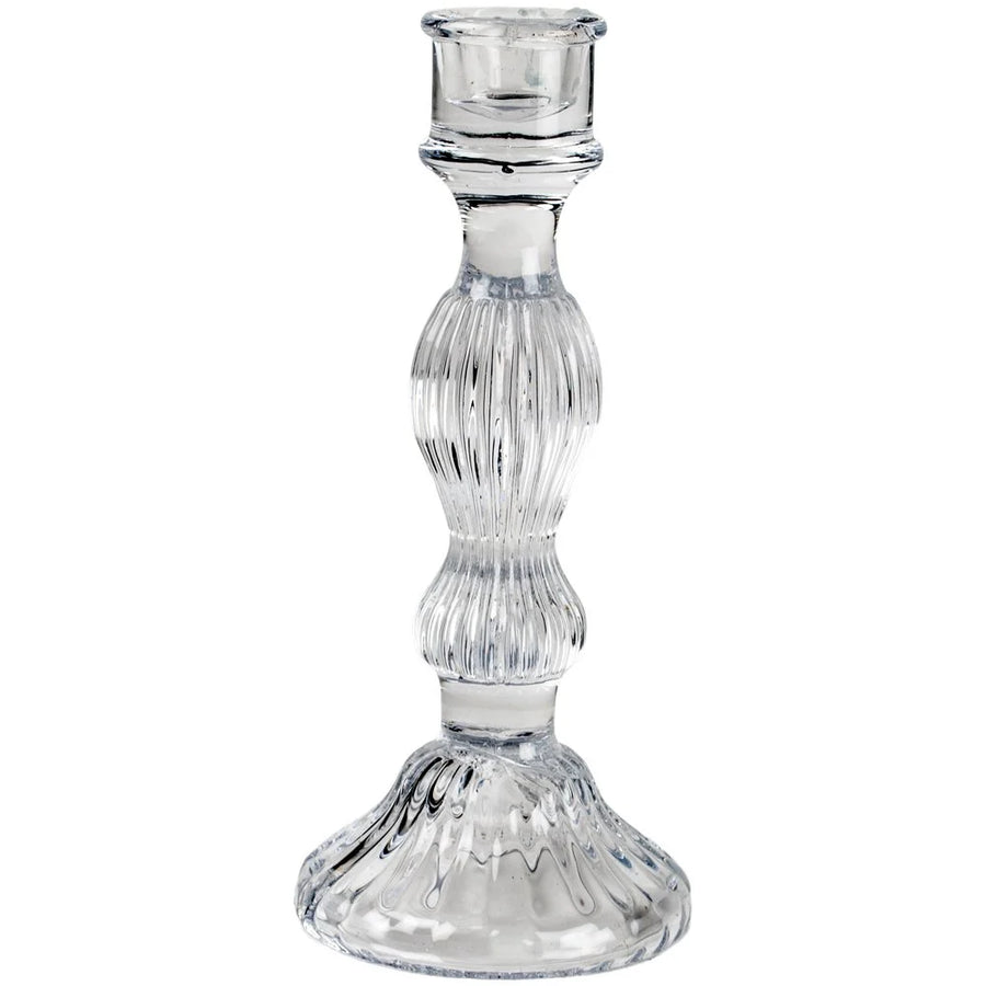 GLASS CANDLE HOLDER BELLA | CLEAR