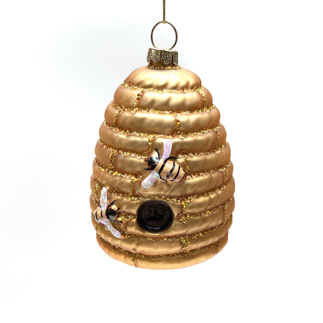 GOLD GLASS BEEHIVE BAUBLE