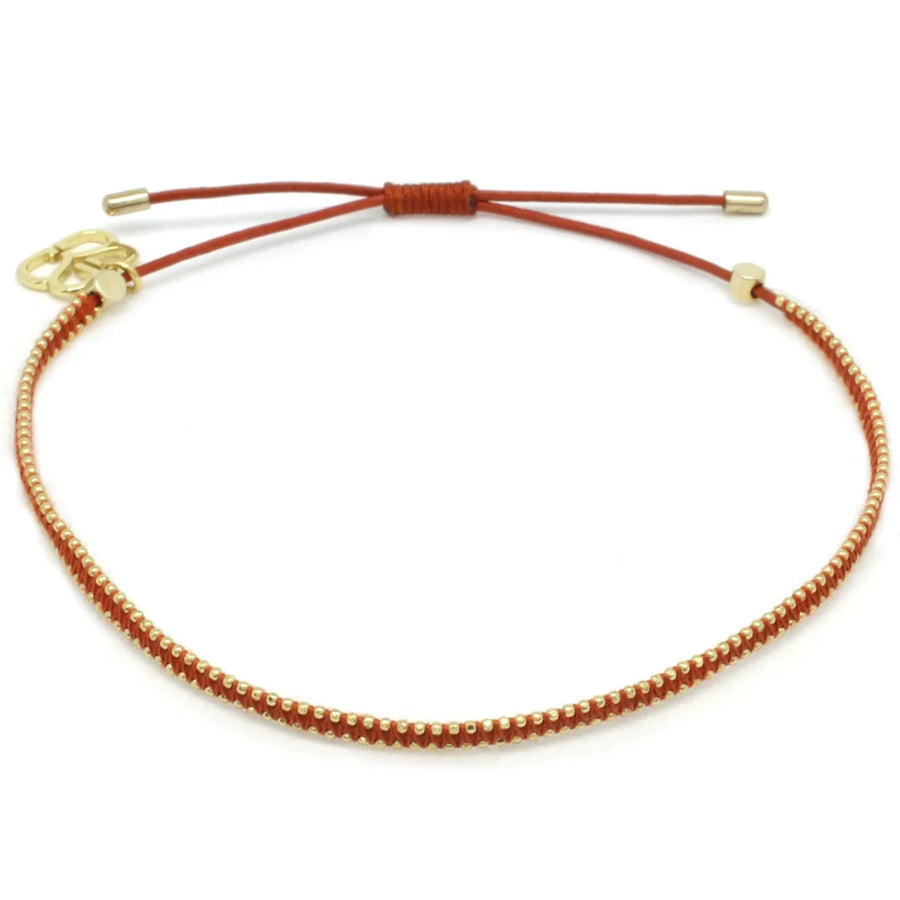 EUPHONIUM CORAL & GOLD WOVEN BRACELET