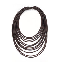 SILK WRAPPED NECKLACE | BROWN
