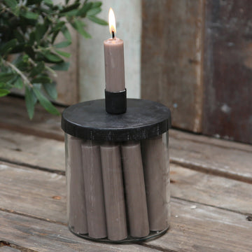 CANDLE HOLDER WITH LID