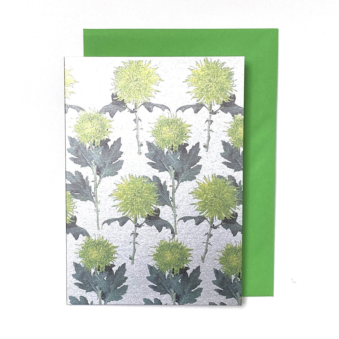 CARD | METALLIC GREEN CHRYSANTHEMUM