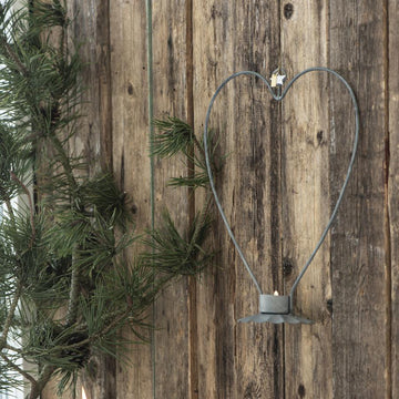 ZINC HEART TEALIGHT HOLDER