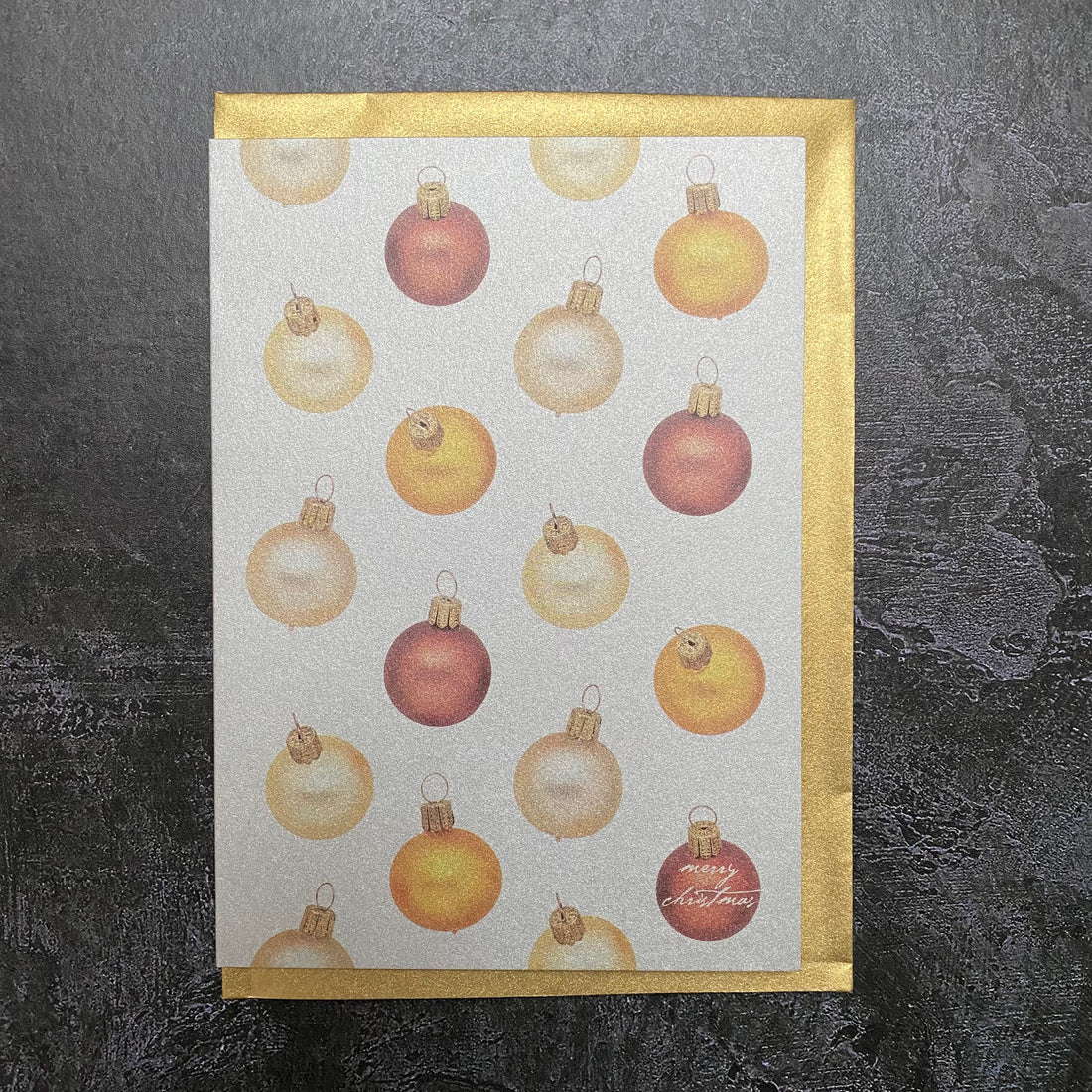 METALLIC CHRISTMAS CARD PACK 5 | GOLD BAUBLES