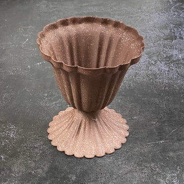RIBBED POSY POT ANTIQUE RUST