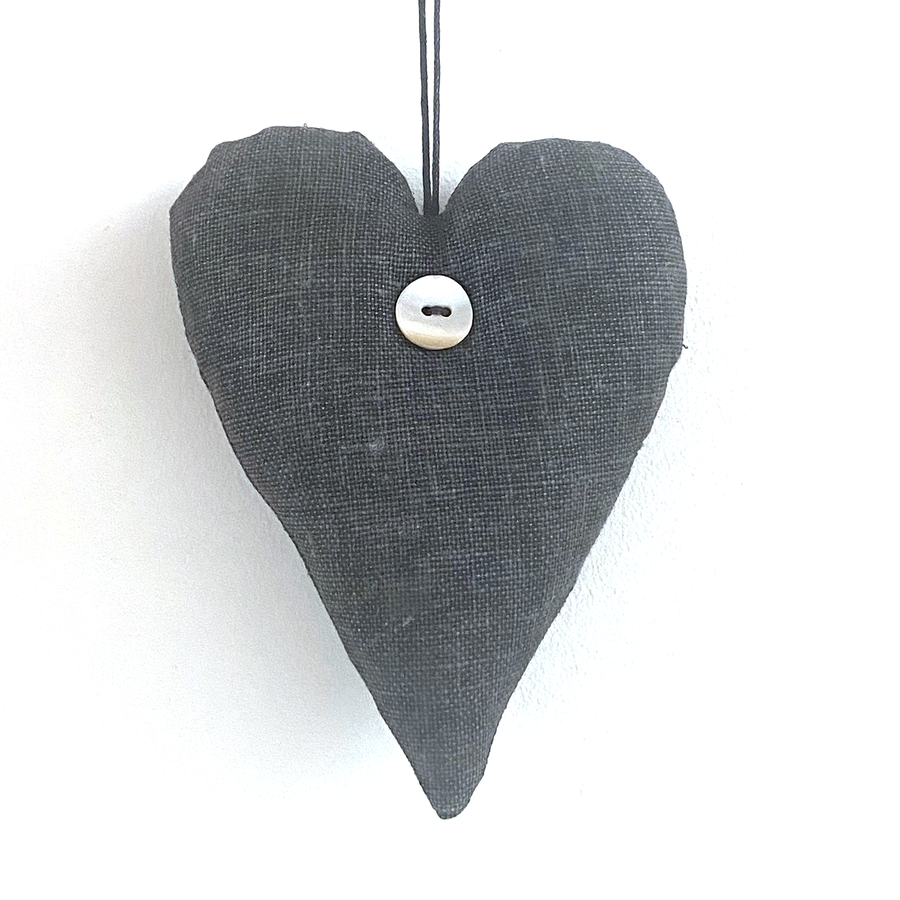 PADDED HEART WITH BUTTON DETAIL