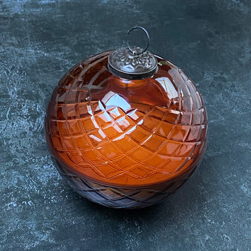 LARGE AMBER GLASS BAUBLE CANDLE