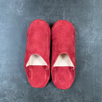 MOROCCAN BABOUCHE SUEDE SLIPPERS | RUSSET