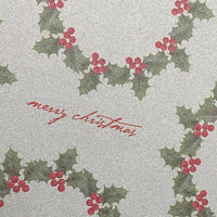 METALLIC CHRISTMAS CARD PACK 5 | HOLLY WREATH