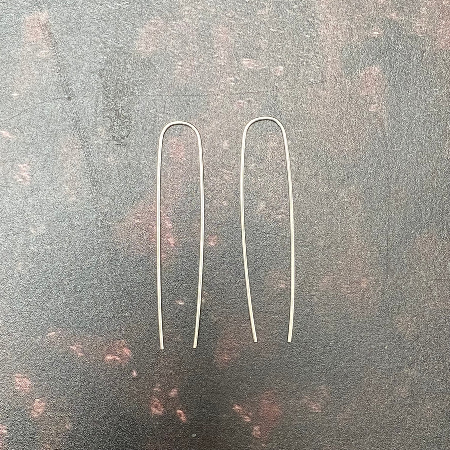 STERLING SILVER U EARRINGS | LONG