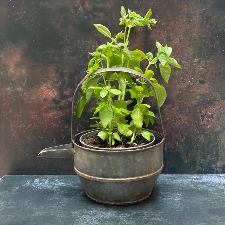 VINTAGE INDIAN IRON CURD POT