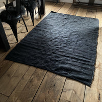 BLACK LEATHER RUG