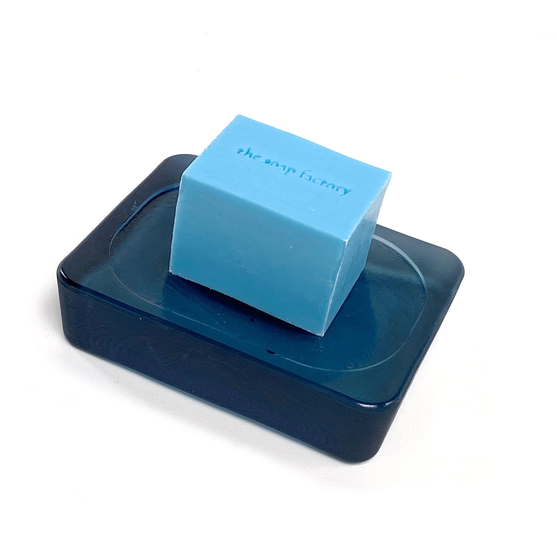 RECYCLED FROSTED BLUE SOAP DISH