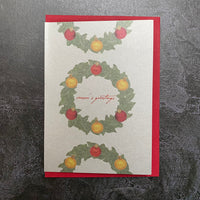 METALLIC CHRISTMAS CARD PACK 5 | BAUBLE WREATH