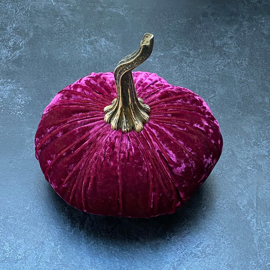 SMALL VELVET DECORATIVE PUMPKIN