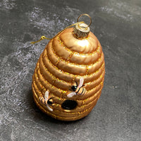 GOLD GLASS BEEHIVE BAUBLE