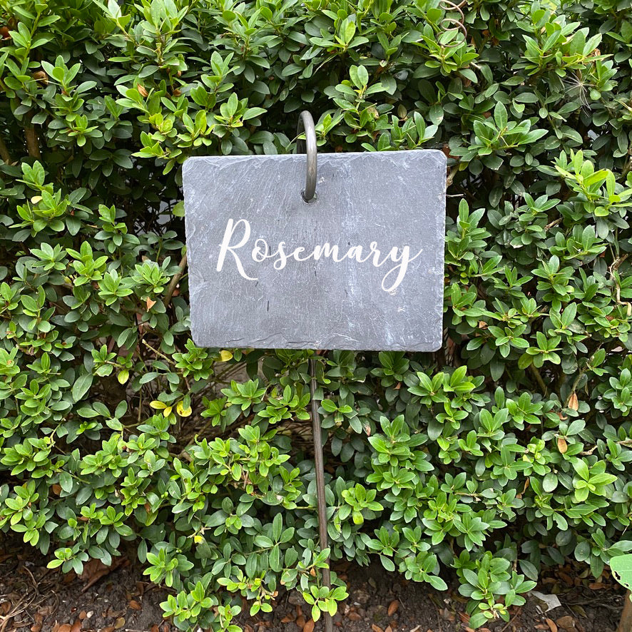 GARDEN HANGING SCOTTISH SLATE RECTANGULAR PLANT LABELS | LARGE SET 4