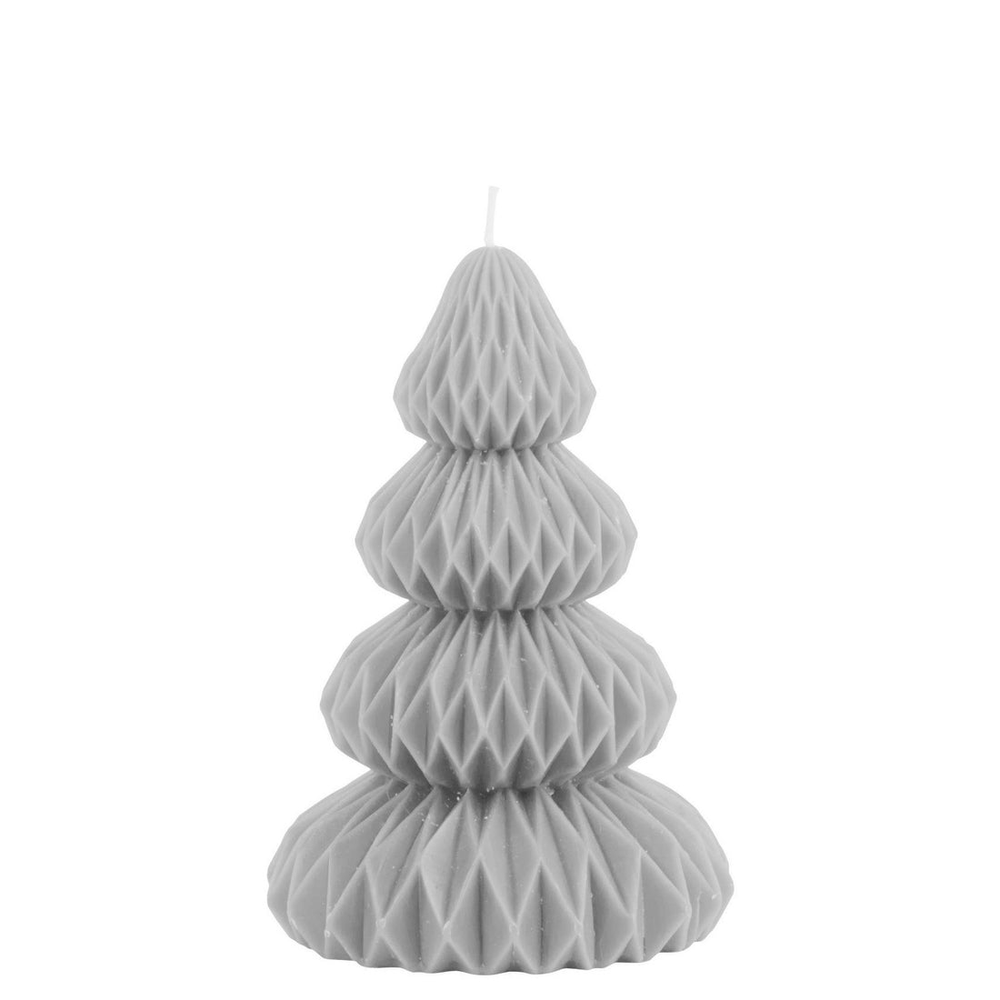 GREY SCANDI GEOMETRIC CHRISTMAS TREE CANDLE