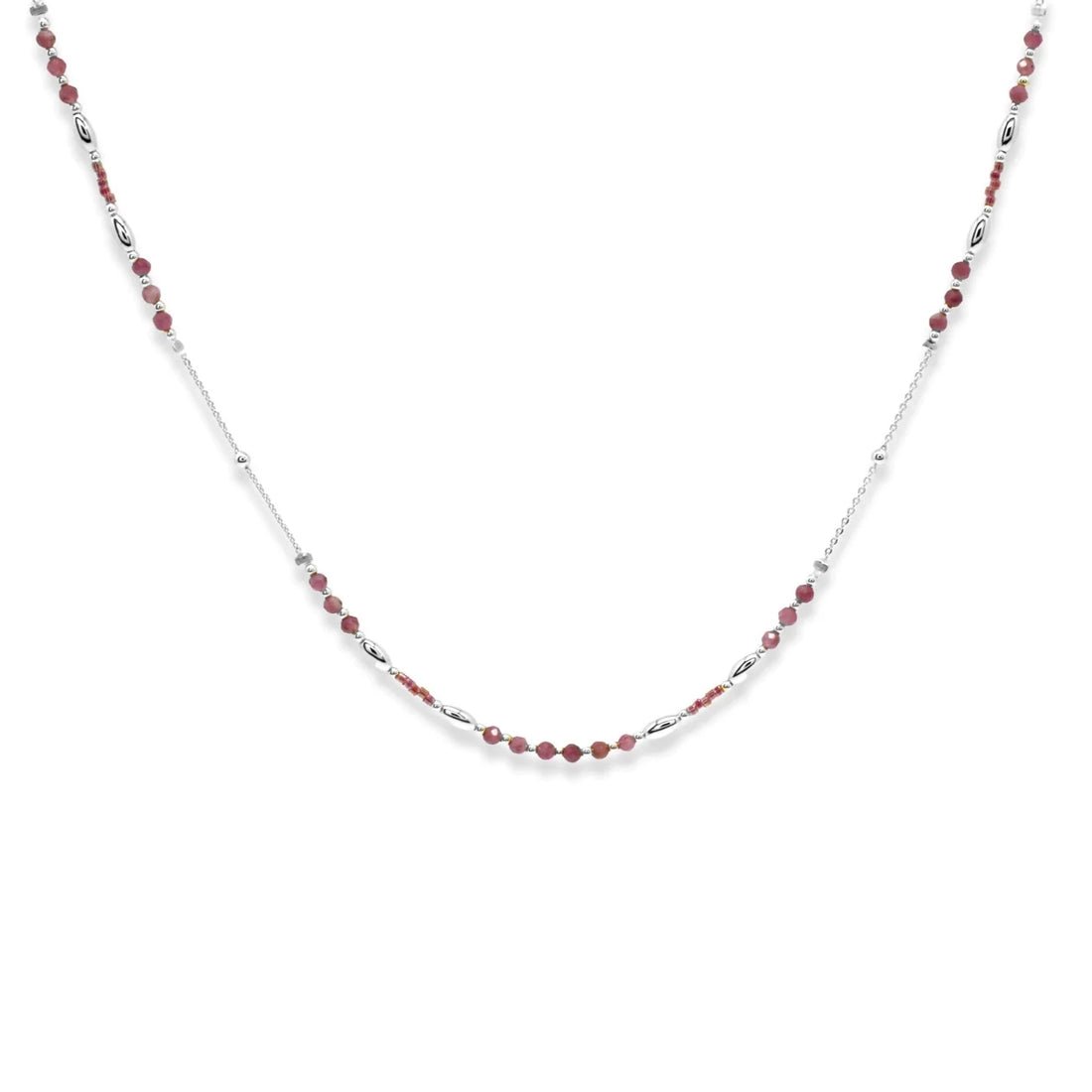 HORUS PINK TOURMALINE GEMSTONE SILVER NECKLACE