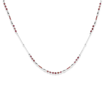 HORUS PINK TOURMALINE GEMSTONE SILVER NECKLACE
