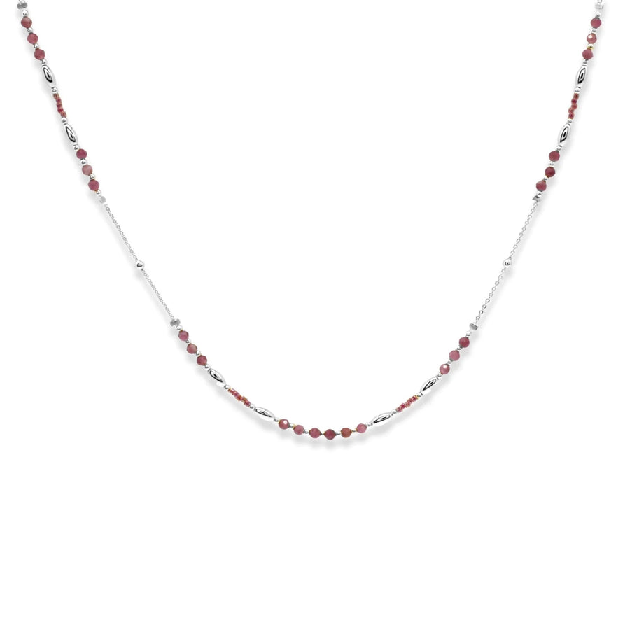 HORUS PINK TOURMALINE GEMSTONE SILVER NECKLACE