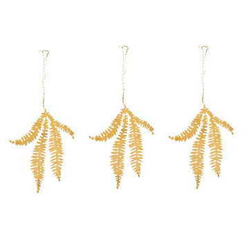 SET 3 TABWA BRASS LEAF DECORATIONS | FERN SPRIG