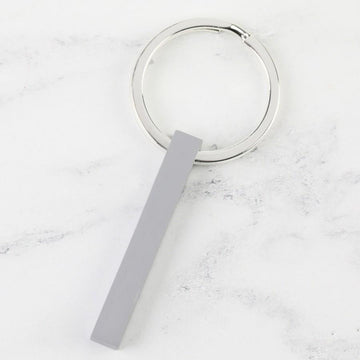 MATT GREY & SILVER BAR KEYRING