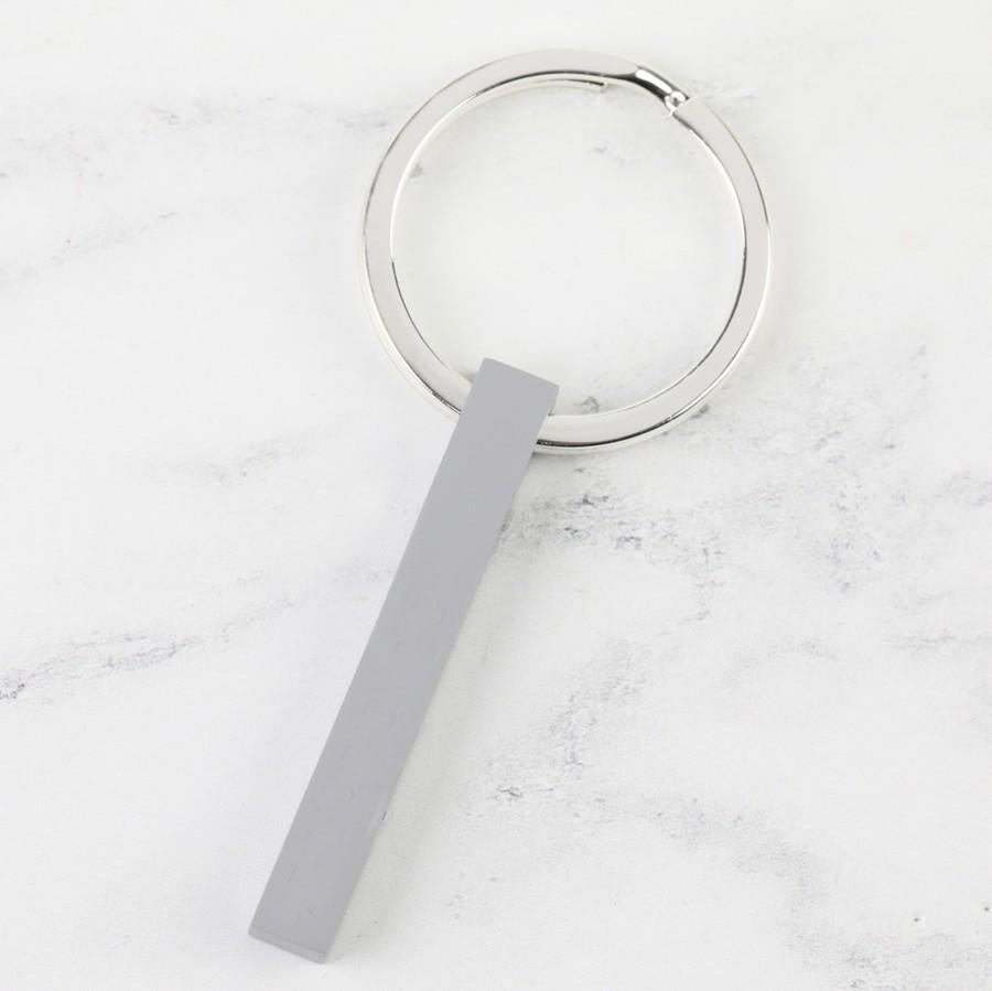 MATT GREY & SILVER BAR KEYRING