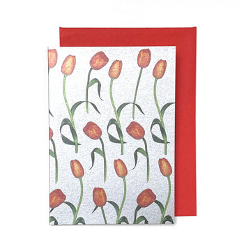 CARD | METALLIC RED TULIP