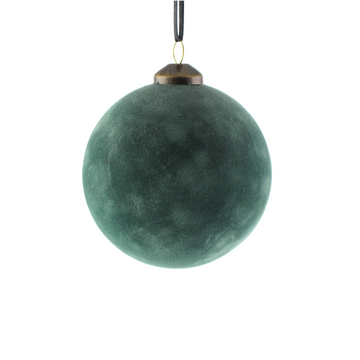 FLOCKED HANGING BALL 8cm | GREEN