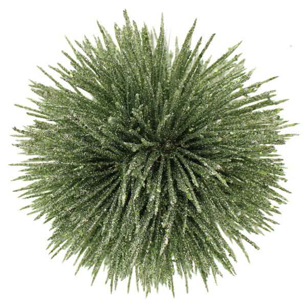 HANGING GLITTERED FAUX PINE POMPOM