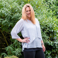 BAMBOO TWO BUTTON SPLIT FRONT LYNN TOP
