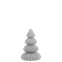 GREY SCANDI GEOMETRIC CHRISTMAS TREE CANDLE