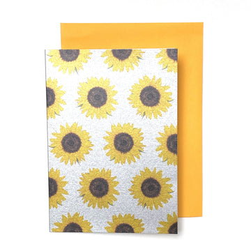 CARD | METALLIC YELLOW SUNFLOWER